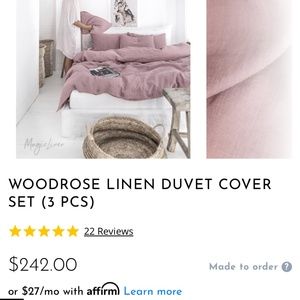 Twin Magic Linen Woodrose Duvet Cover